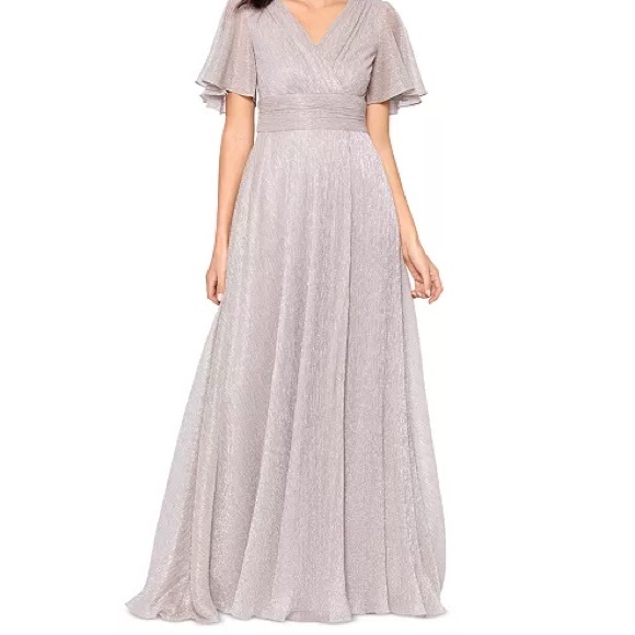Betsy & Adam Dresses & Skirts - Betsy & Adam women's metallic flutter-sleeve formal gown